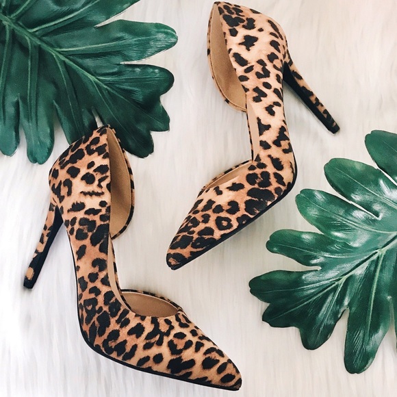 Shoes - Leopard Pumps, Leopard Print D’Orsay Shoes Suede